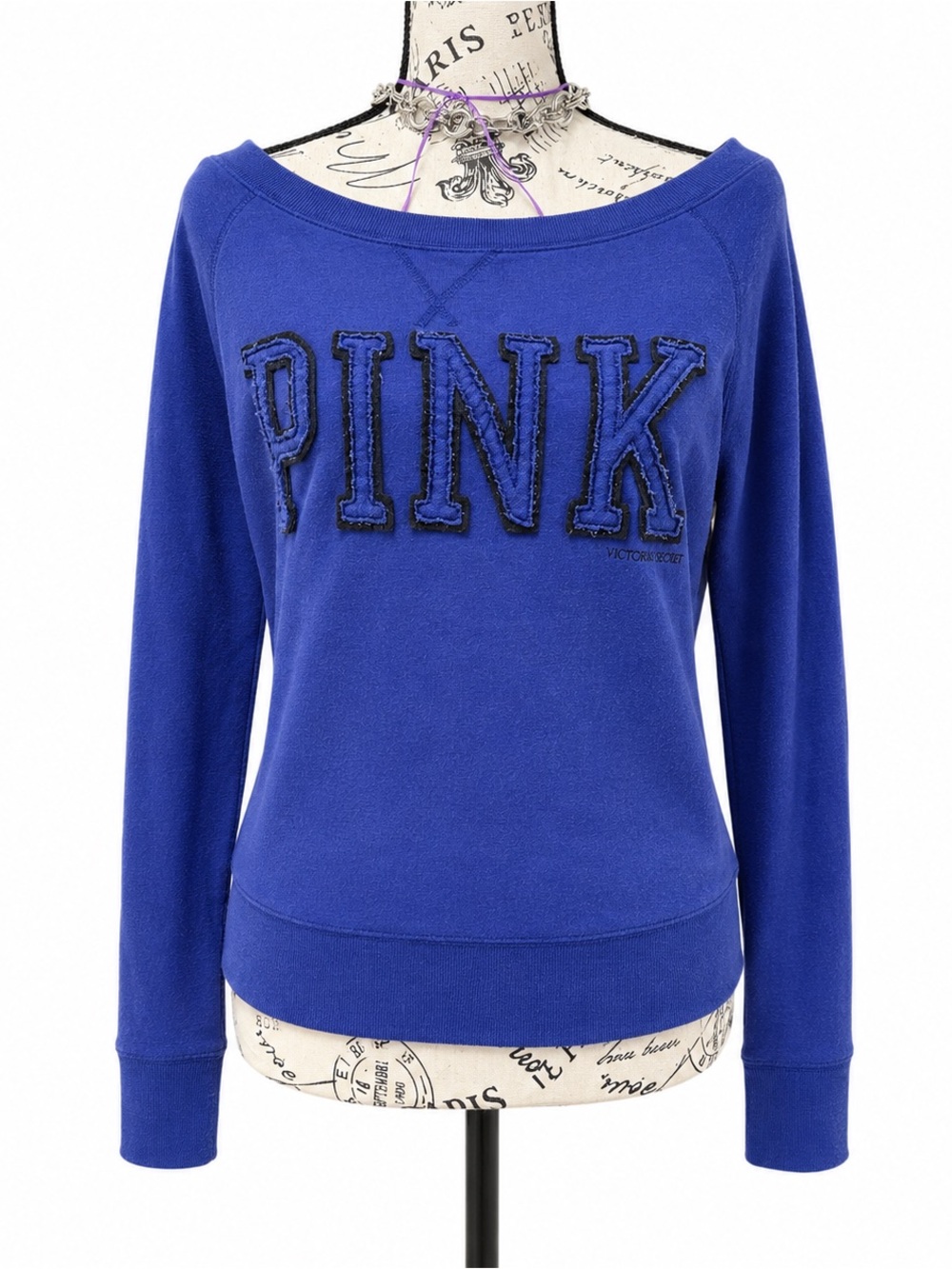 PINK Victoria's Secret Royal Blue Logo Pullover Sweatshirt